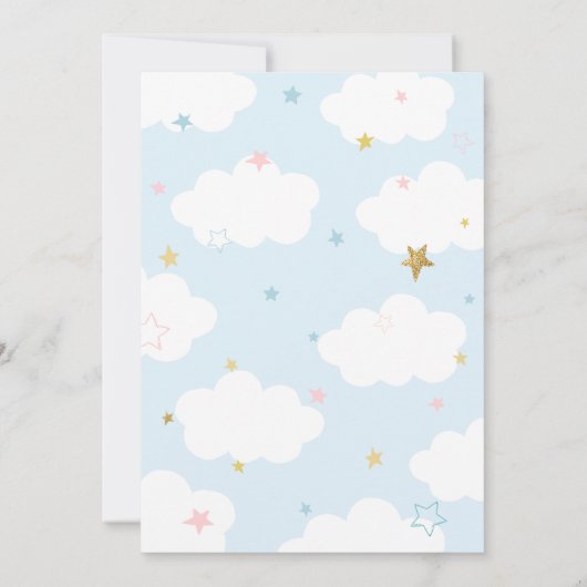 Pastel Rainbow Baby Dusche Einladung (Rückseite)