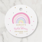 Pastel Rainbow Baby Dusche Geschenkanhänger (Rückseite)
