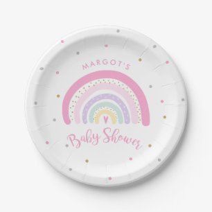 Pastel Rainbow Baby Dusche Pappteller