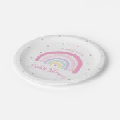 Pastel Rainbow Baby Dusche Pappteller (Schrägansicht)