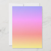 Pastel Rainbow Baby Dusche Pink Blue Lila 4Amand Einladung (Rückseite)