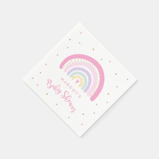 Pastel Rainbow Baby Dusche Serviette (Ecke)