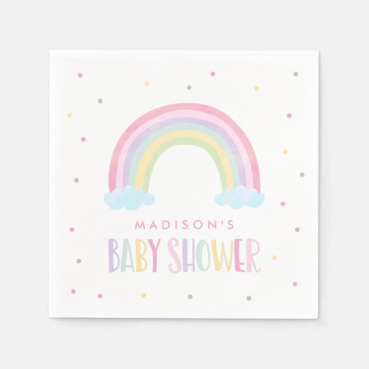 Pastel Rainbow Baby Dusche Serviette (Vorderseite)