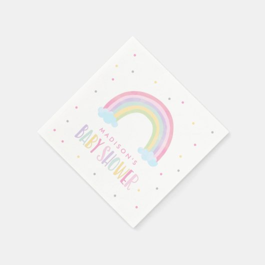 Pastel Rainbow Baby Dusche Serviette (Ecke)