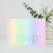 Pastel Rainbow Baby Dusche UAWG RSVP Karte (Stehend Vorderseite)