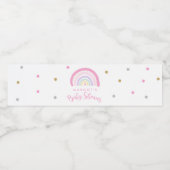 Pastel Rainbow Baby Dusche Wasserflaschenetikett (Einzelnes Label)