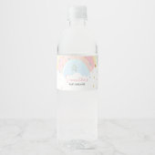 Pastel Rainbow Baby Dusche Wasserflaschenetikett (Vorderseite)
