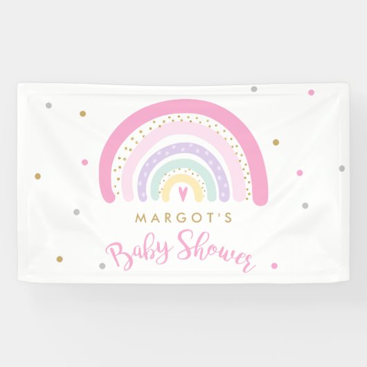 Pastel Rainbow Baby Dusche Willkommen Banner (Horizontal)