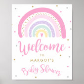Pastel Rainbow Baby Dusche Willkommen Poster (Vorne)