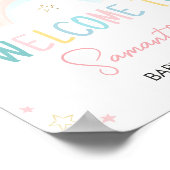 Pastel Rainbow Baby Dusche Willkommen Poster (Ecke)