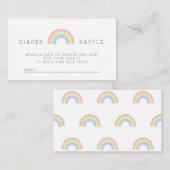 Pastel Rainbow Baby Dusche Windel Raffekarte Begleitkarte (Vorne/Hinten)