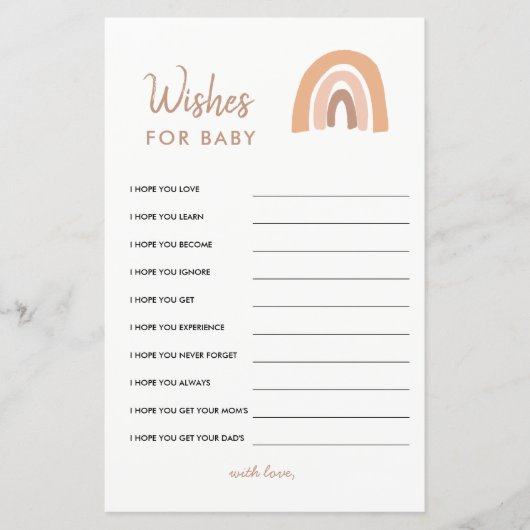Pastel Rainbow Baby Dusche wünscht eine Babykarte (Vorderseite)