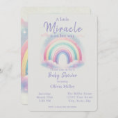 Pastel Rainbow Baby Shower Einladung für Mädchen (Vorne/Hinten)