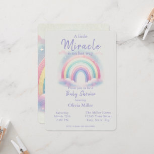Pastel Rainbow Baby Shower Einladung für Mädchen