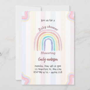 Pastel Rainbow Baby Shower Einladung Niedlichen Re