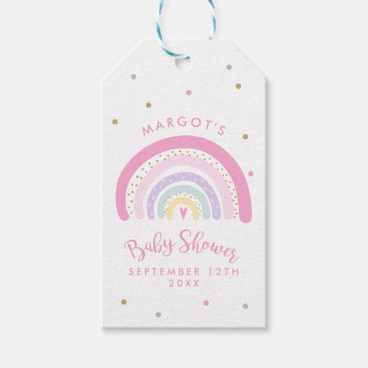 Pastel Rainbow Baby Shower Gevor Geschenkanhänger (Vorderseite)
