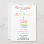 Pastel Rainbow Baby ShowParty Einladung (Vorderseite)
