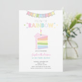 Pastel Rainbow Baby ShowParty Einladung (Stehend Vorderseite)