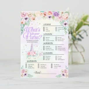 Pastel Rainbow Baby Was in Ihrer Purse-Spielkarte Einladung