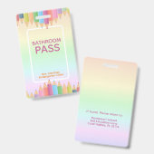 Pastel Rainbow Bad Pass Abzeichen für Lehrer Ausweis (Vorder- & Rückseite)