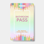 Pastel Rainbow Bad Pass Abzeichen für Lehrer Ausweis (Vorderseite)