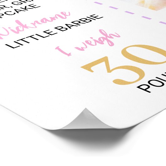 Pastel Rainbow Balloon Birthday Milestone Poster (Ecke)