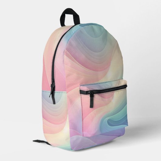 Pastel Rainbow Bedruckter Rucksack (Rückseitige Ecke links)