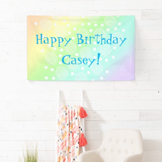 Pastel Rainbow Birthday Banner (Insitu)