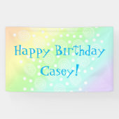 Pastel Rainbow Birthday Banner (Horizontal)