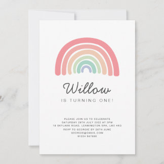 Pastel Rainbow Birthday Einladung
