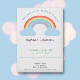 Pastel Rainbow Birthday Einladung