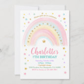 Pastel Rainbow Birthday Einladung (Vorderseite)