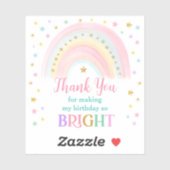 Pastel Rainbow Birthday Favor Stickers Aufkleber (Blatt)