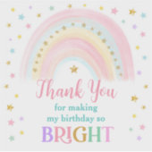 Pastel Rainbow Birthday Favor Stickers Aufkleber (Vorderseite)