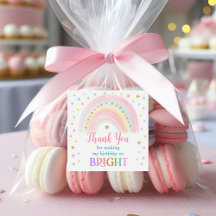 Pastel Rainbow Birthday Favor Stickers
