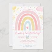 Pastel Rainbow Birthday Invitation Einladung (Vorderseite)