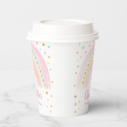 Pastel Rainbow Birthday Paper Cups Pappbecher (Links)
