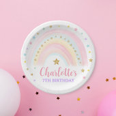 Pastel Rainbow Birthday Paper Plate Pappteller