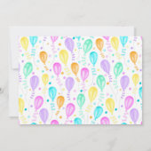 Pastel Rainbow Birthday Party Foto Einladung (Rückseite)