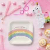 Pastel Rainbow Birthday Party Pappteller (Party)