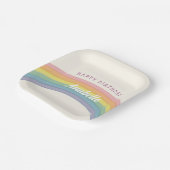 Pastel Rainbow Birthday Party Pappteller (Gewinkelt)