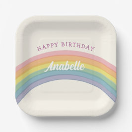 Pastel Rainbow Birthday Party Pappteller