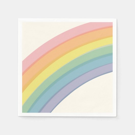 Pastel Rainbow Birthday Party Serviette (Vorderseite)