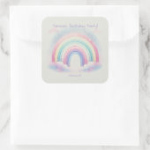 Pastel Rainbow Birthday Party Square Stickers (Tasche)