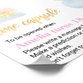 Pastel Rainbow Birthday Time Kapsel Zeichen Poster (Ecke)