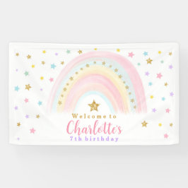 Pastel Rainbow Birthday Vinyl Welcome Banner