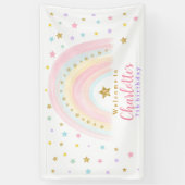 Pastel Rainbow Birthday Vinyl Welcome Banner (Vertikal)