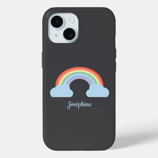Pastel Rainbow Black Case-Mate iPhone Hülle (Rückseite)