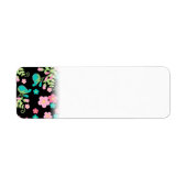 Pastel Rainbow Black Floral Garden Blume Blätter (Vorne)