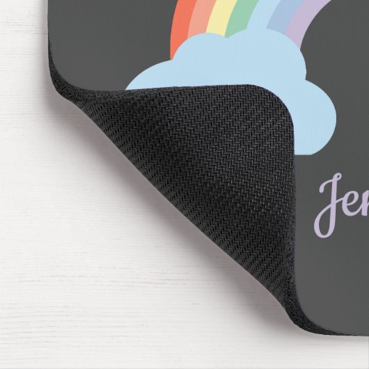 Pastel Rainbow Black Mousepad (Ecke)